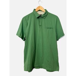 Banana Republic Fitted Pima Polo Men's Green Short Sleeve Polo Shirt Large